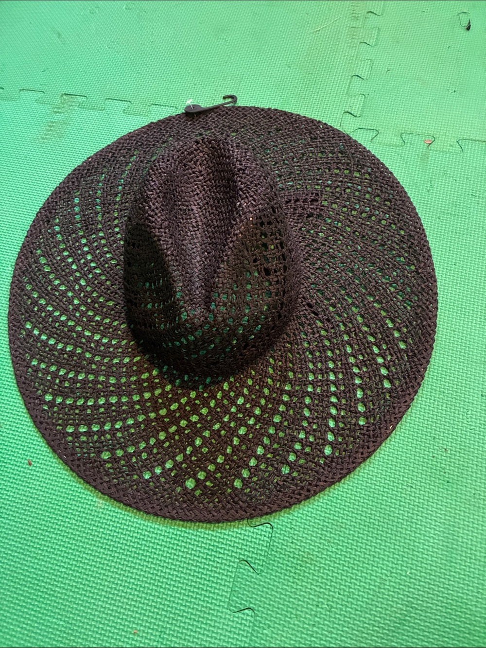 Banana Republic Black Crochet adjustable Wide-Brim Hat